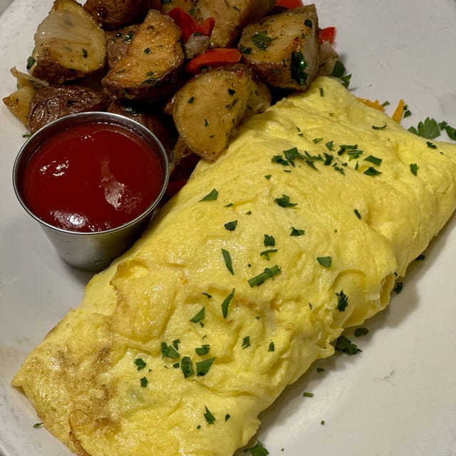 Wild Mushroom & Cheddar Omelette.