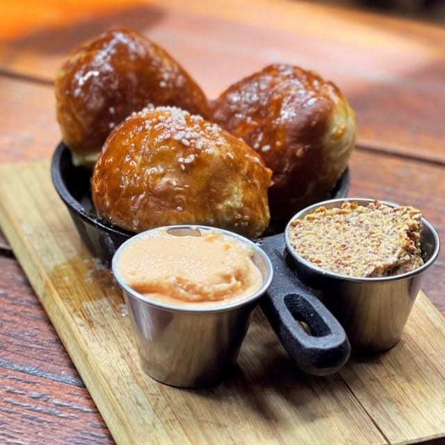 Cheddar Stuffed Pretzel Bread.