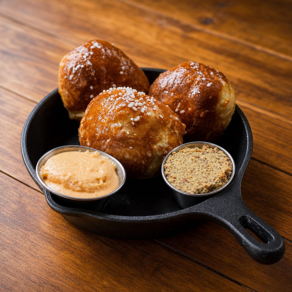 Cheddar Stuffed Pretzel Bread.