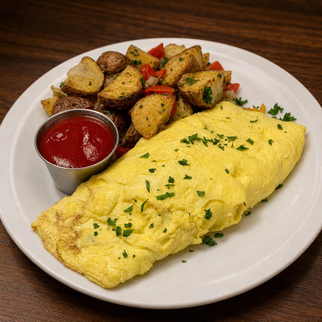 Wild Mushroom & Cheddar Omelette.
